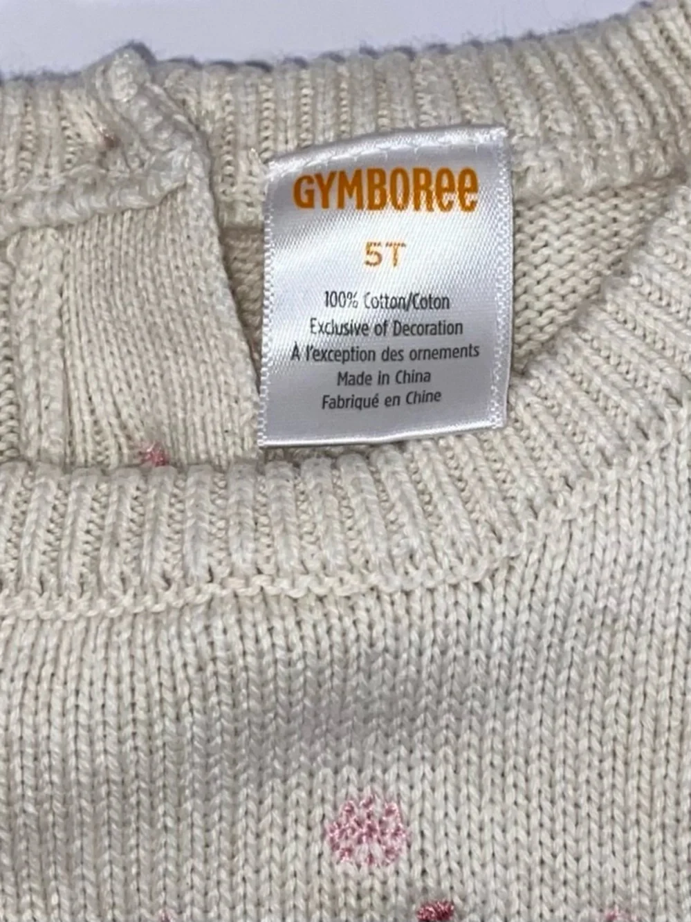 Gymboree Girls ‘Bear Hugs’ Cream and Pink Polar Bear 3-piece Sweater Set Size 5T